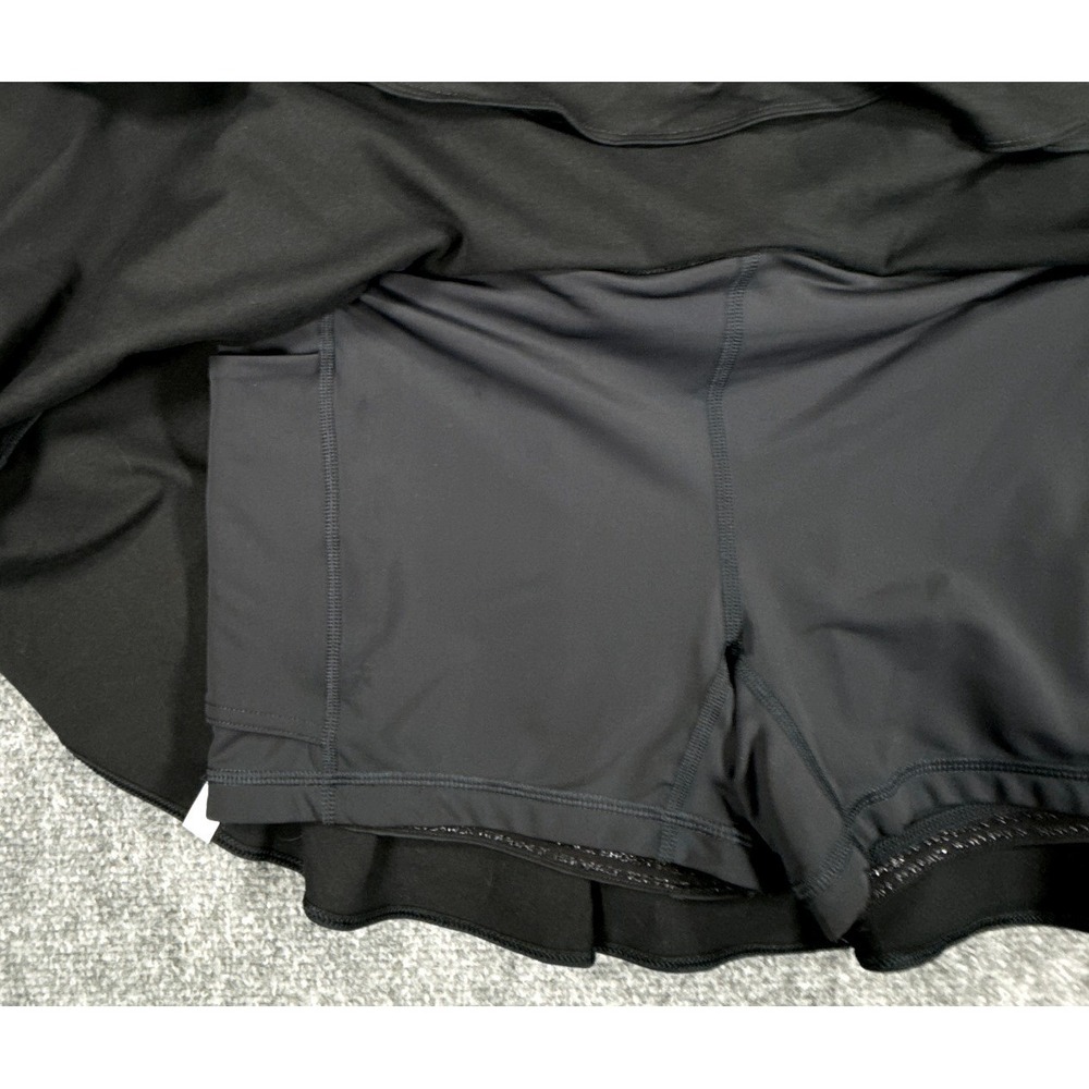Rhoback Womens Size Medium Black Tiered Ruffle Active Golf Tennis Skort - Picture 8 of 14